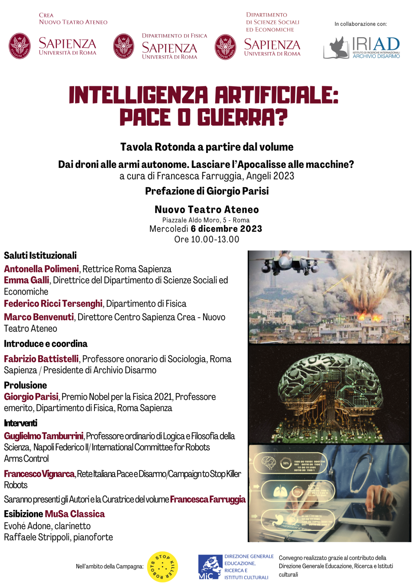 Intelligenza Artificiale Pace O Guerra Alla Sapienza Tavola