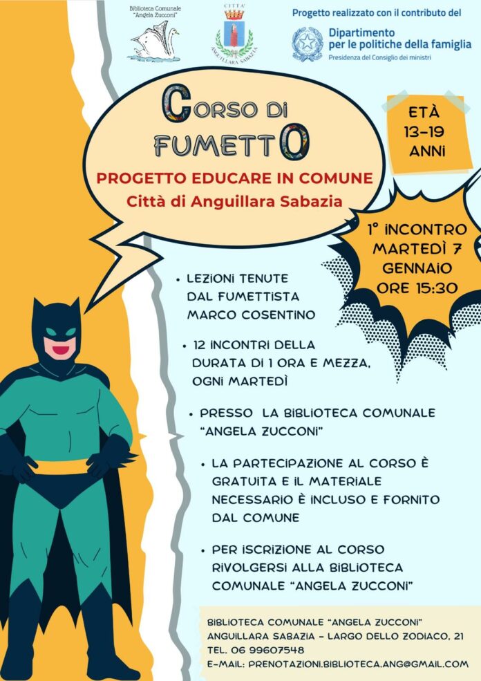 Corso di fumetto in biblioteca ad Anguillara